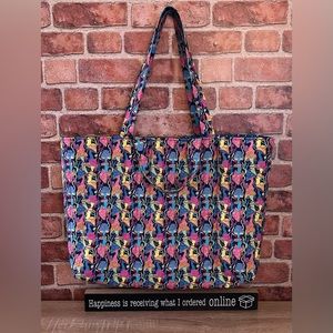 HANDMADE - Fun mushroom quilted LARGE tote bag (2 length straps)